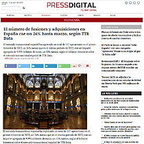 El nmero de fusiones y adquisiciones en Espaa cae un 26% hasta marzo, segn TTR Data